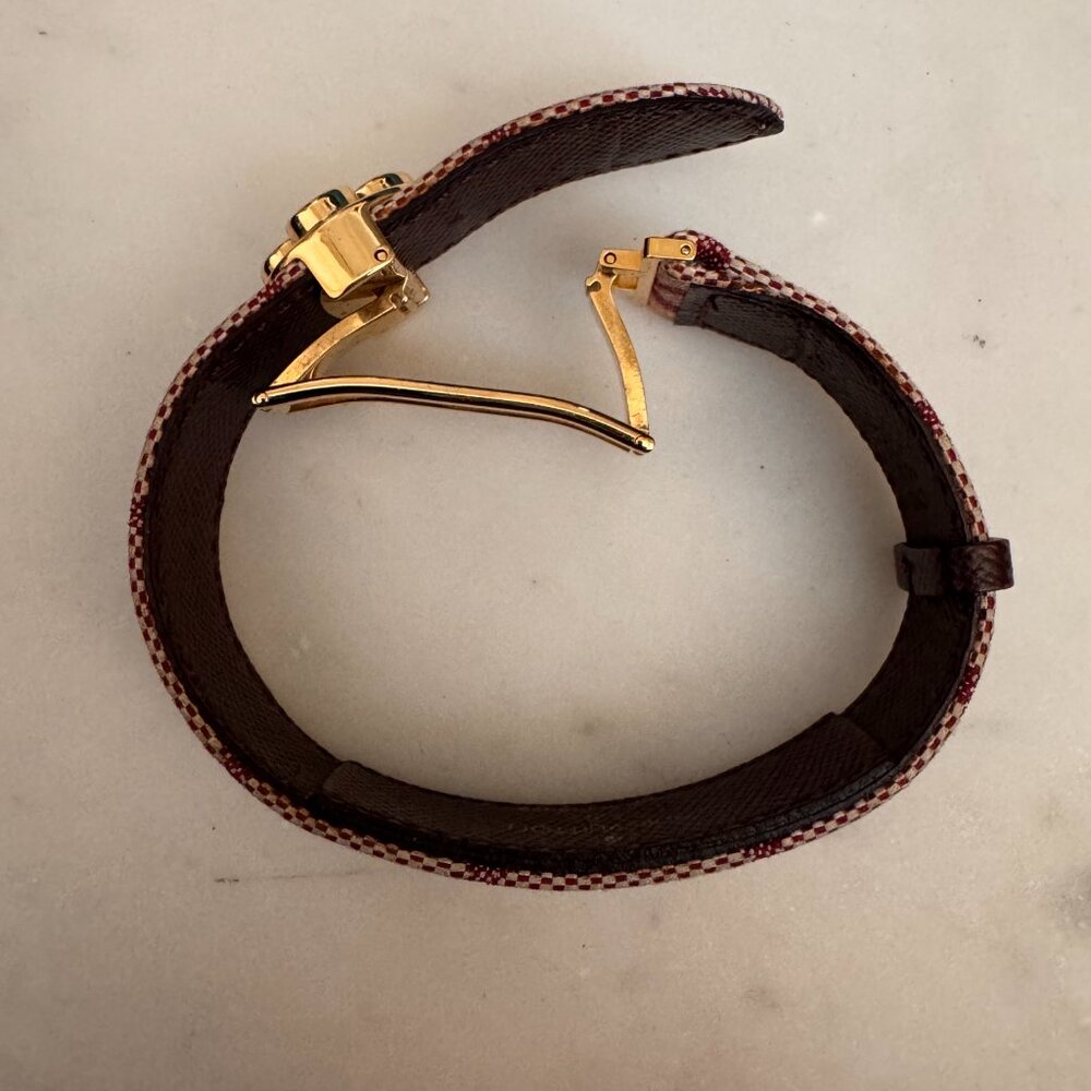 Louis Vuitton Monogram Bracelet with Gold-Tone Clasp - Pink/Red - Picture 5 of 5